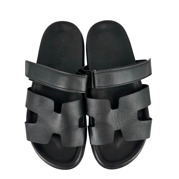 Galerie Des Tanneurs Slides Sandals Black Leather Mens Size 8.5 Designer H main image 9
